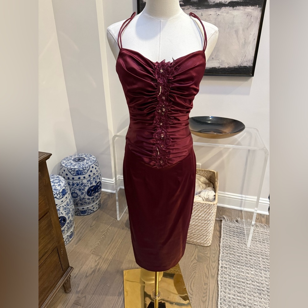 Julian Joyce Midi Satin Dress - Sz 6 (fits like 4)